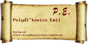 Polyákovics Emil névjegykártya